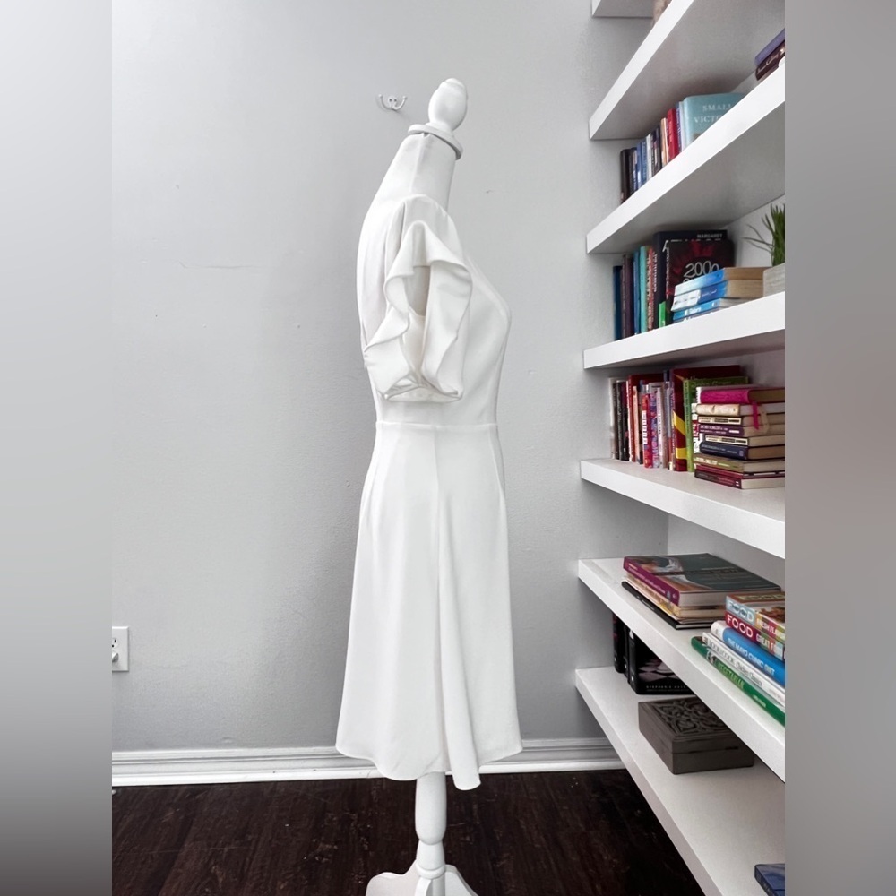 Sachin & Babi Harper Dress Off White Crepe Flutter Mini Dress size 2 - Picture 9 of 15